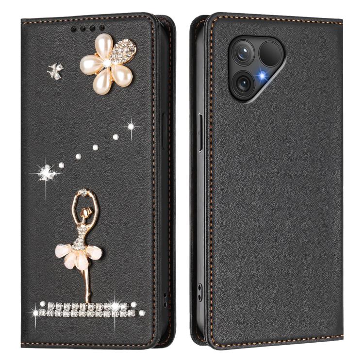 For Fairphone 5 Ballet Girl Diamond Studded RFID Vegan Leather Phone Case