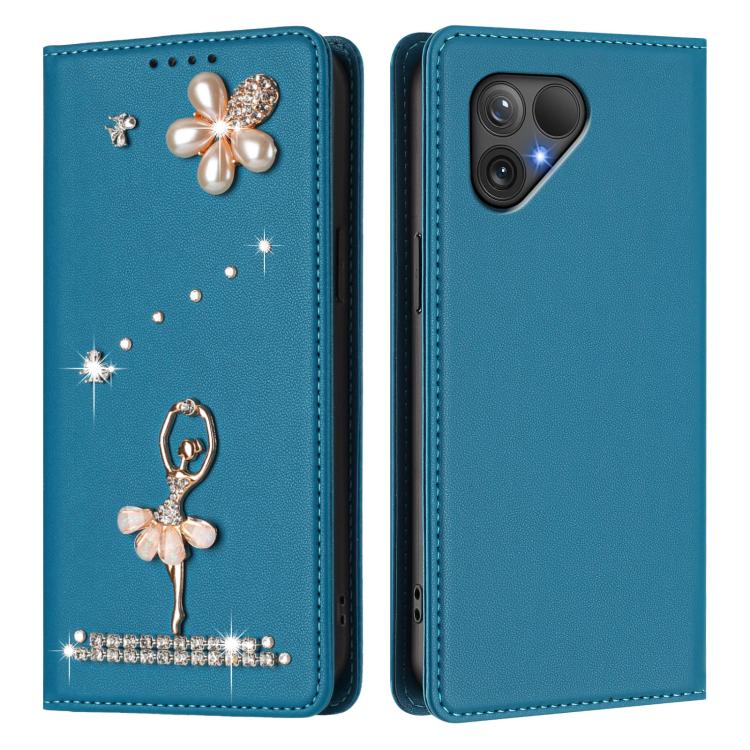 For Fairphone 5 Ballet Girl Diamond Studded RFID Vegan Leather Phone Case