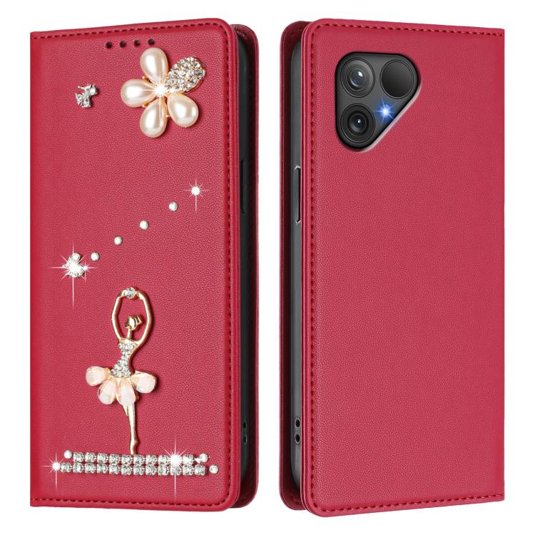 For Fairphone 5 Ballet Girl Diamond Studded RFID Vegan Leather Phone Case