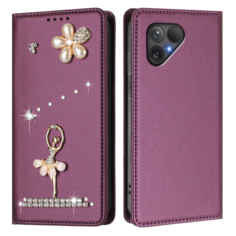 For Fairphone 5 Ballet Girl Diamond Studded RFID Vegan Leather Phone Case