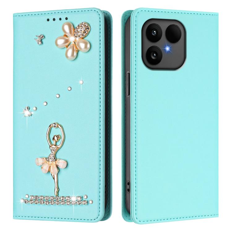 For Fairphone 6 Ballet Girl Diamond Studded RFID Vegan Leather Phone Case