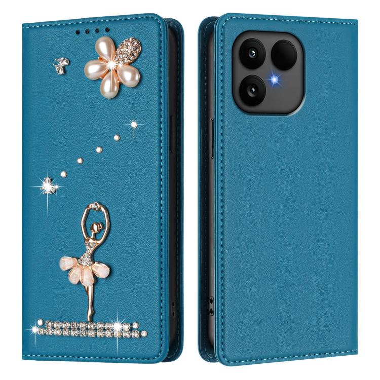 For Fairphone 6 Ballet Girl Diamond Studded RFID Vegan Leather Phone Case