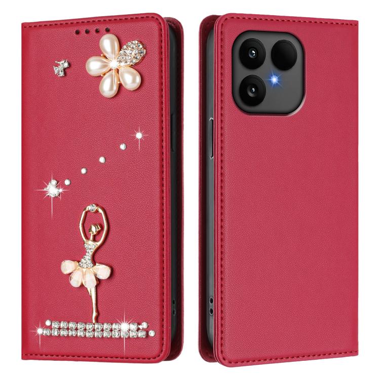 For Fairphone 6 Ballet Girl Diamond Studded RFID Vegan Leather Phone Case