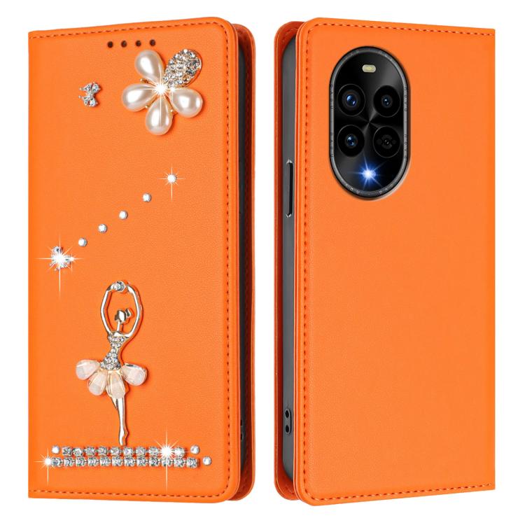 For Huawei nova 13 Pro Ballet Girl Diamond Studded RFID Vegan Leather Phone Case