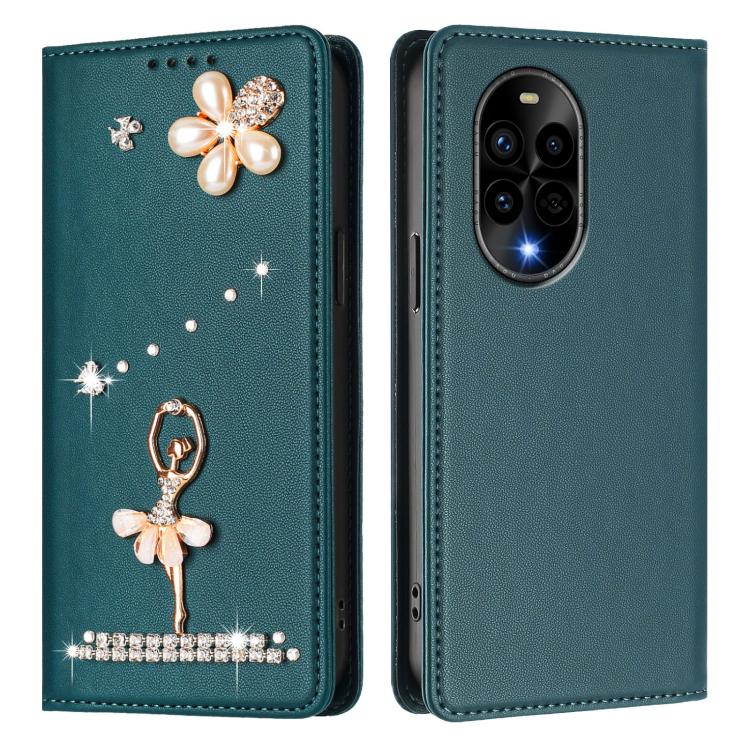 For Huawei nova 13 Pro Ballet Girl Diamond Studded RFID Vegan Leather Phone Case