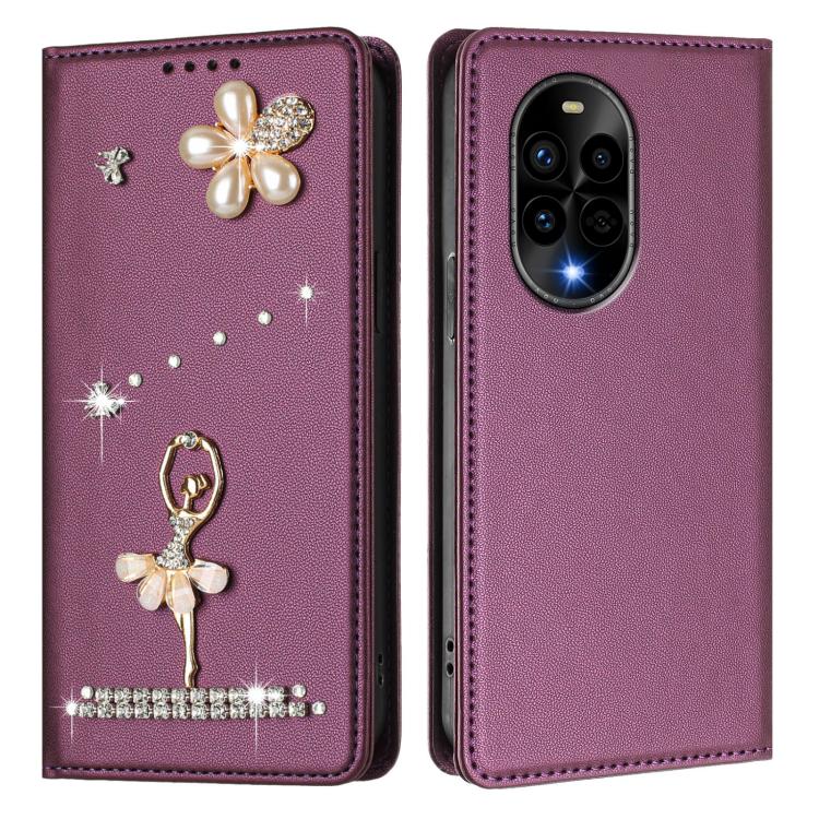 For Huawei nova 13 Pro Ballet Girl Diamond Studded RFID Vegan Leather Phone Case