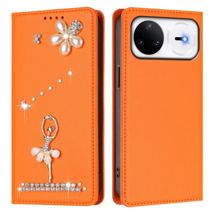 For Huawei nova 15 Pro / 15 Ultra Ballet Girl Diamond Studded RFID Vegan Leather Phone Case