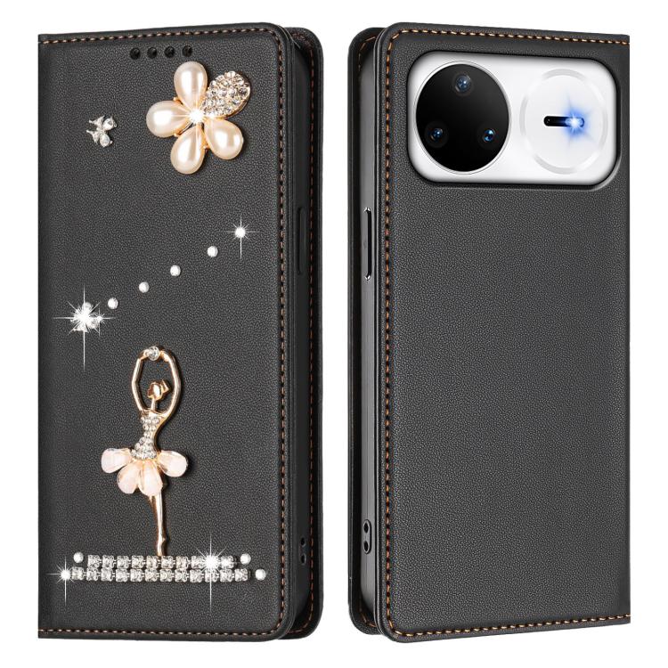 For Huawei nova 15 Pro / 15 Ultra Ballet Girl Diamond Studded RFID Vegan Leather Phone Case