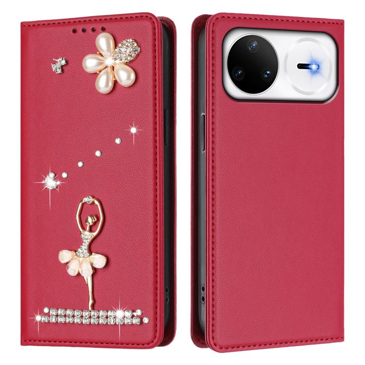For Huawei nova 15 Pro / 15 Ultra Ballet Girl Diamond Studded RFID Vegan Leather Phone Case
