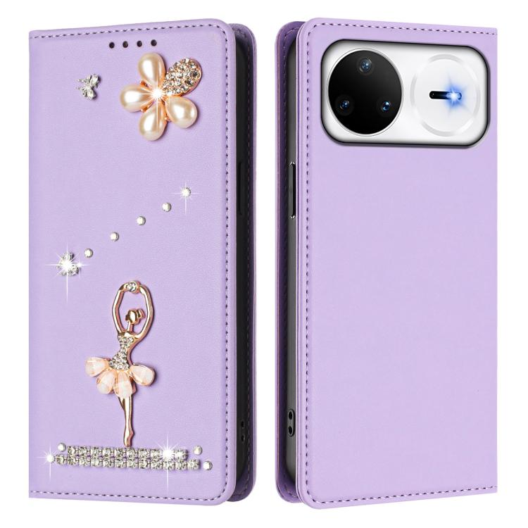 For Huawei nova 15 Pro / 15 Ultra Ballet Girl Diamond Studded RFID Vegan Leather Phone Case