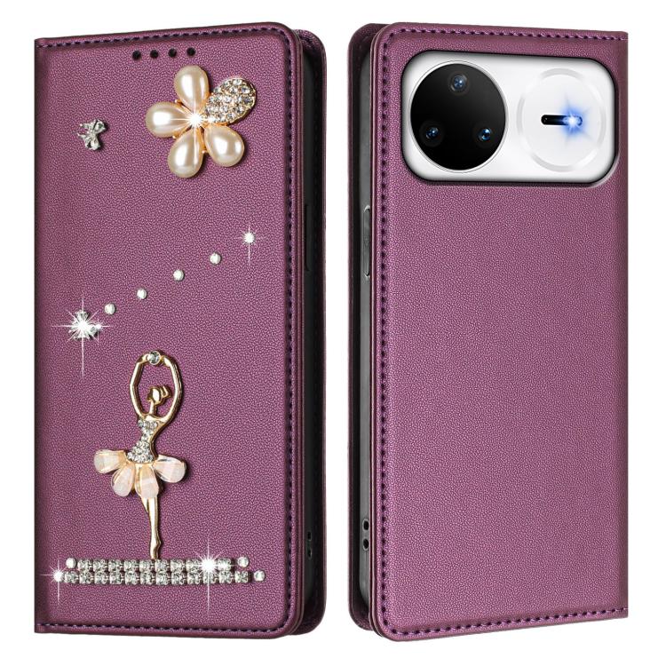 For Huawei nova 15 Pro / 15 Ultra Ballet Girl Diamond Studded RFID Vegan Leather Phone Case