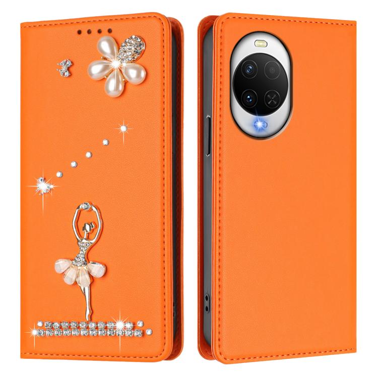 For Huawei nova 15 / nova 14 / 14 Lite Ballet Girl Diamond Studded RFID Vegan Leather Phone Case