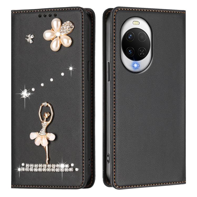 For Huawei nova 15 / nova 14 / 14 Lite Ballet Girl Diamond Studded RFID Vegan Leather Phone Case