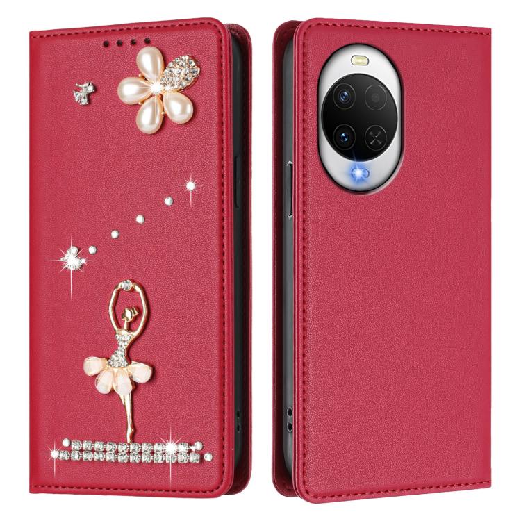 For Huawei nova 15 / nova 14 / 14 Lite Ballet Girl Diamond Studded RFID Vegan Leather Phone Case