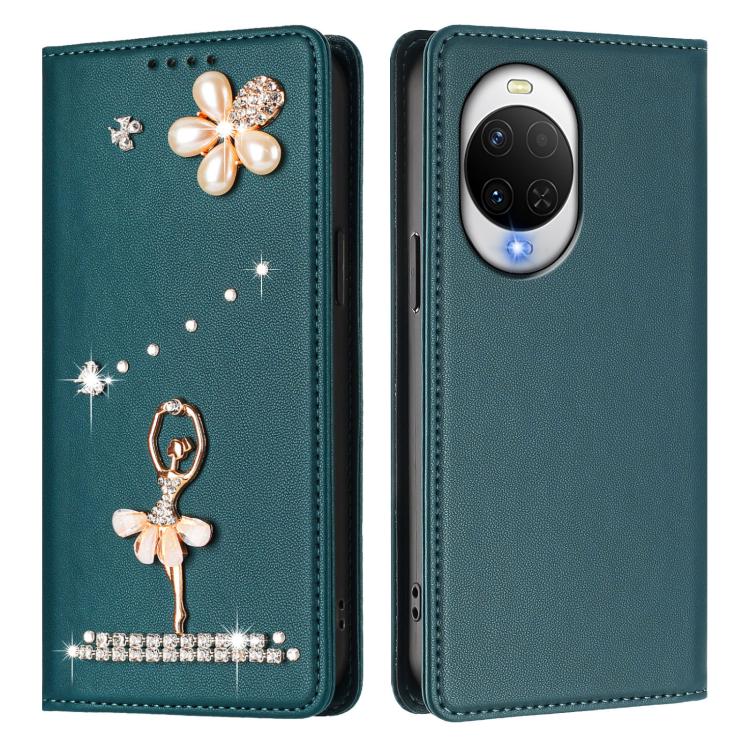 For Huawei nova 15 / nova 14 / 14 Lite Ballet Girl Diamond Studded RFID Vegan Leather Phone Case