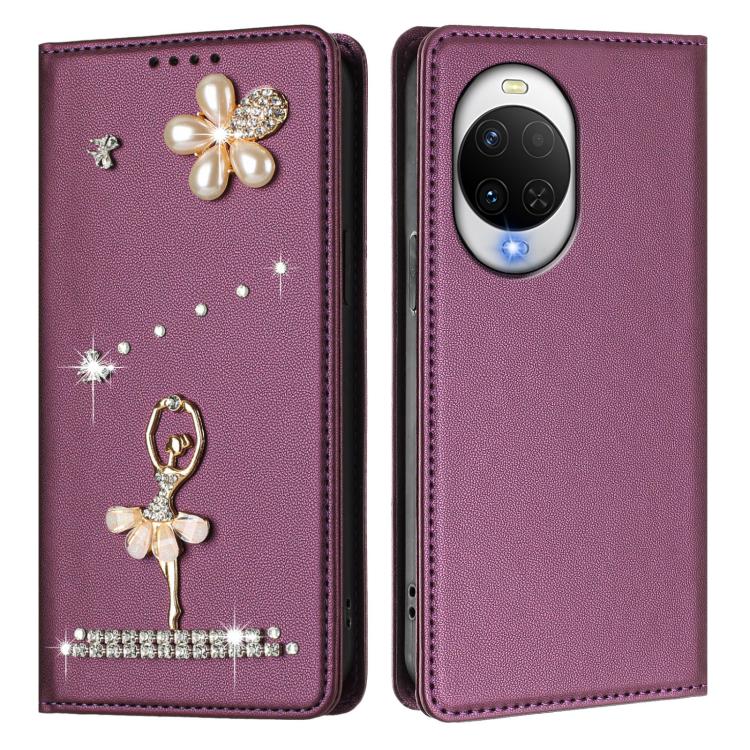 For Huawei nova 15 / nova 14 / 14 Lite Ballet Girl Diamond Studded RFID Vegan Leather Phone Case
