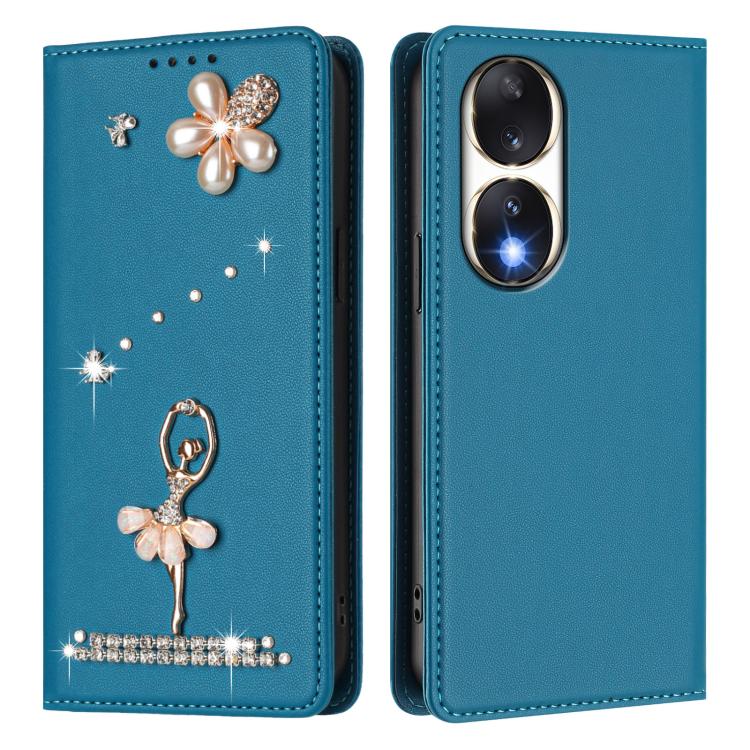 For Honor 90 5G Ballet Girl Diamond Studded RFID Vegan Leather Phone Case
