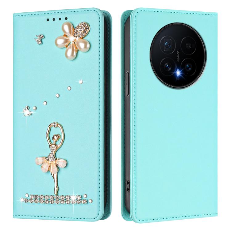 For Honor Magic8 5G Ballet Girl Diamond Studded RFID Vegan Leather Phone Case