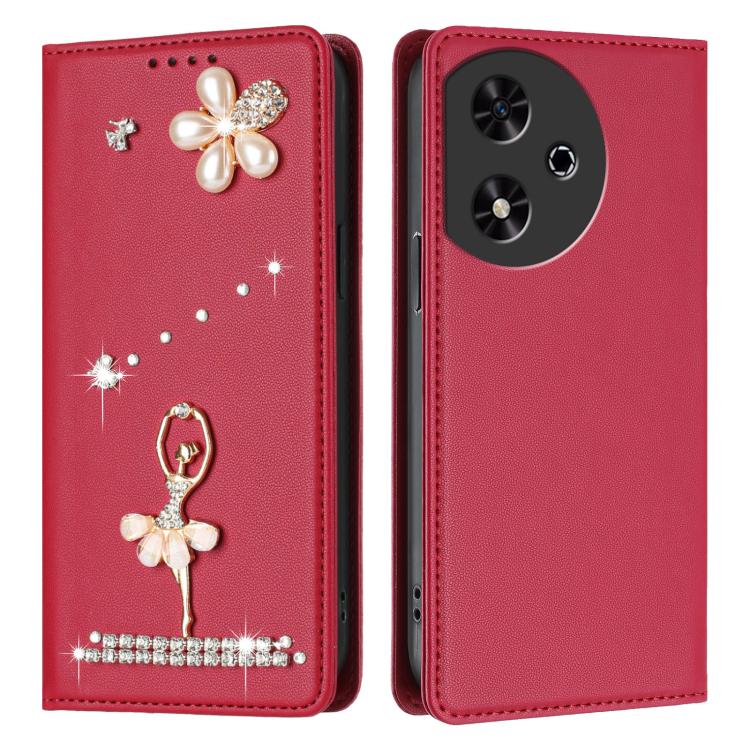 For Honor Play 50 Ballet Girl Diamond Studded RFID Vegan Leather Phone Case