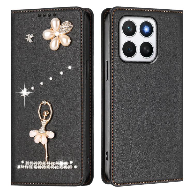 For Honor X8c 4G Ballet Girl Diamond Studded RFID Vegan Leather Phone Case