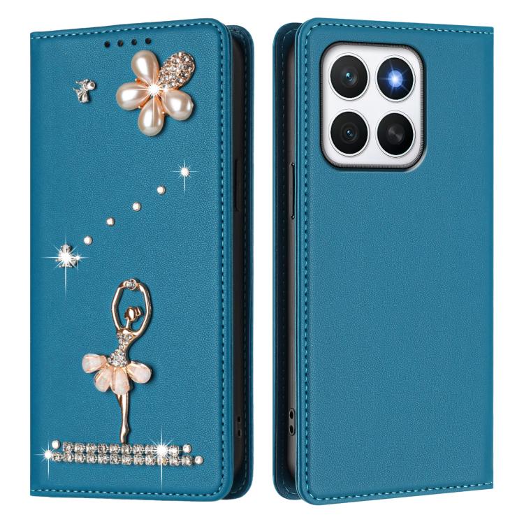 For Honor X8c 4G Ballet Girl Diamond Studded RFID Vegan Leather Phone Case