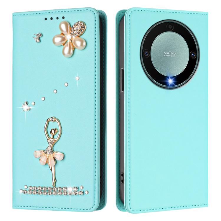 For Honor X9a 5G / Magic5 Lite / X40 5G Ballet Girl Diamond Studded RFID Vegan Leather Phone Case