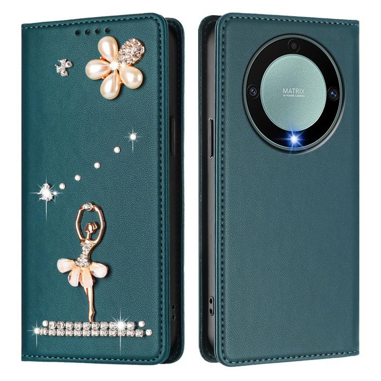 For Honor X9a 5G / Magic5 Lite / X40 5G Ballet Girl Diamond Studded RFID Vegan Leather Phone Case