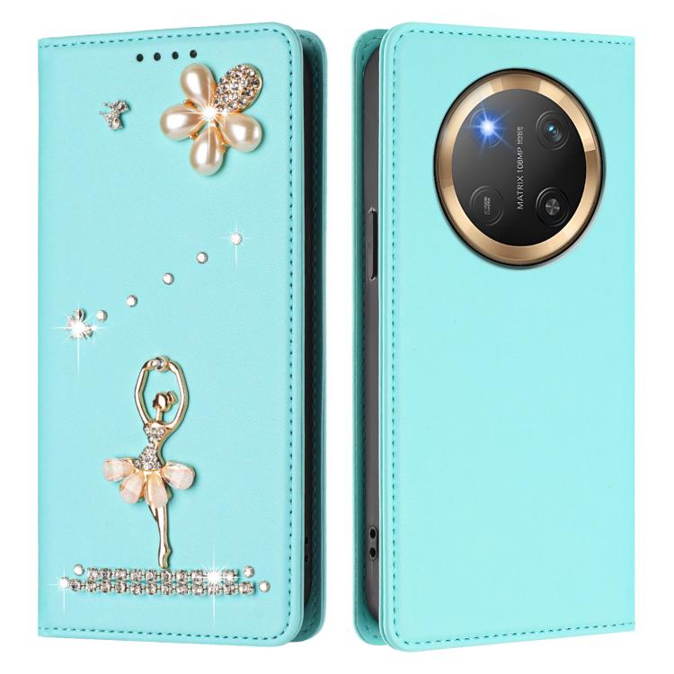 For Honor X9c 5G / Magic7 Lite 5G Ballet Girl Diamond Studded RFID Vegan Leather Phone Case