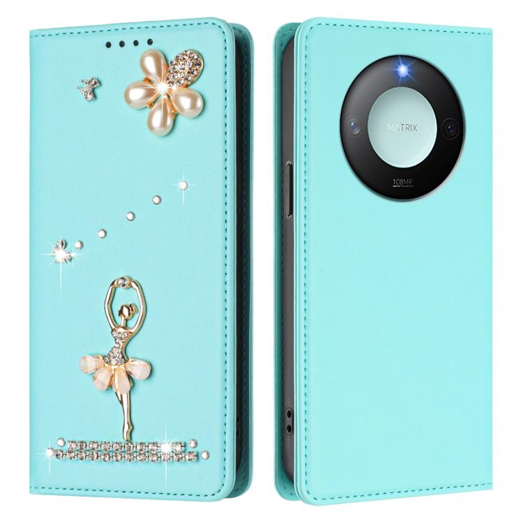 For Honor X9c Smart 5G Global Ballet Girl Diamond Studded RFID Vegan Leather Phone Case