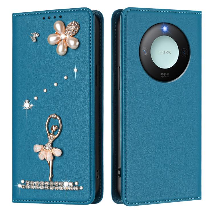 For Honor X9c Smart 5G Global Ballet Girl Diamond Studded RFID Vegan Leather Phone Case
