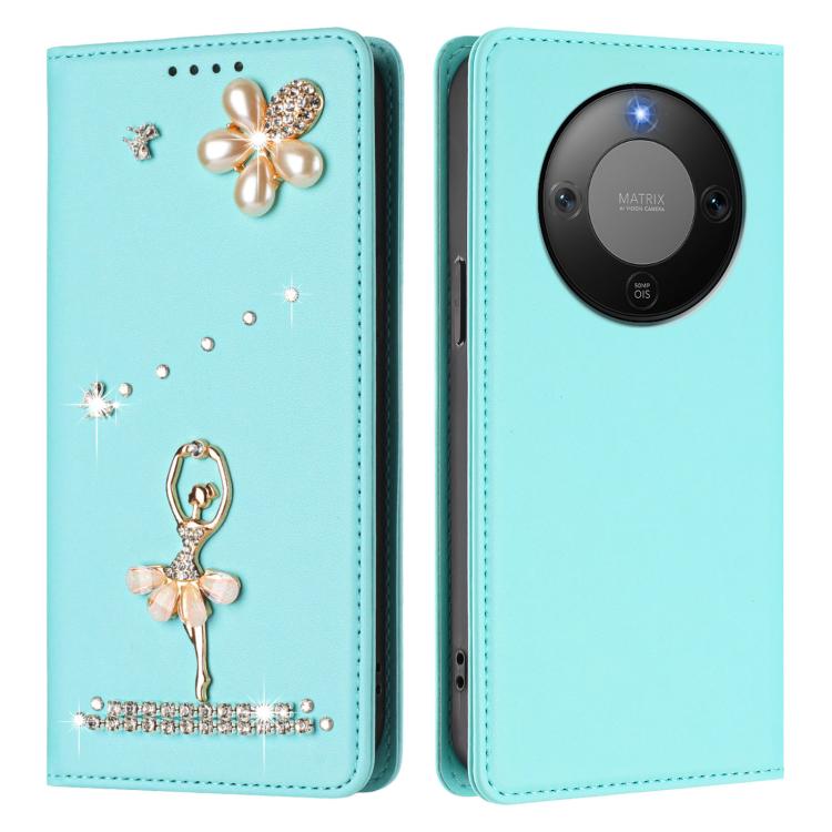 For Honor X9d 5G / Magic8 Lite 5G Ballet Girl Diamond Studded RFID Vegan Leather Phone Case