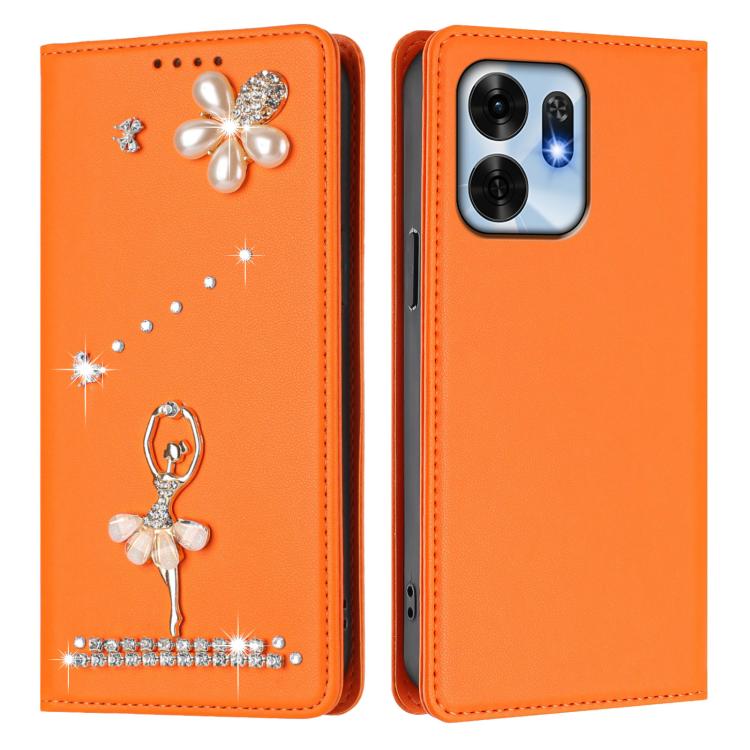 For Honor Play 60A Ballet Girl Diamond Studded RFID Vegan Leather Phone Case