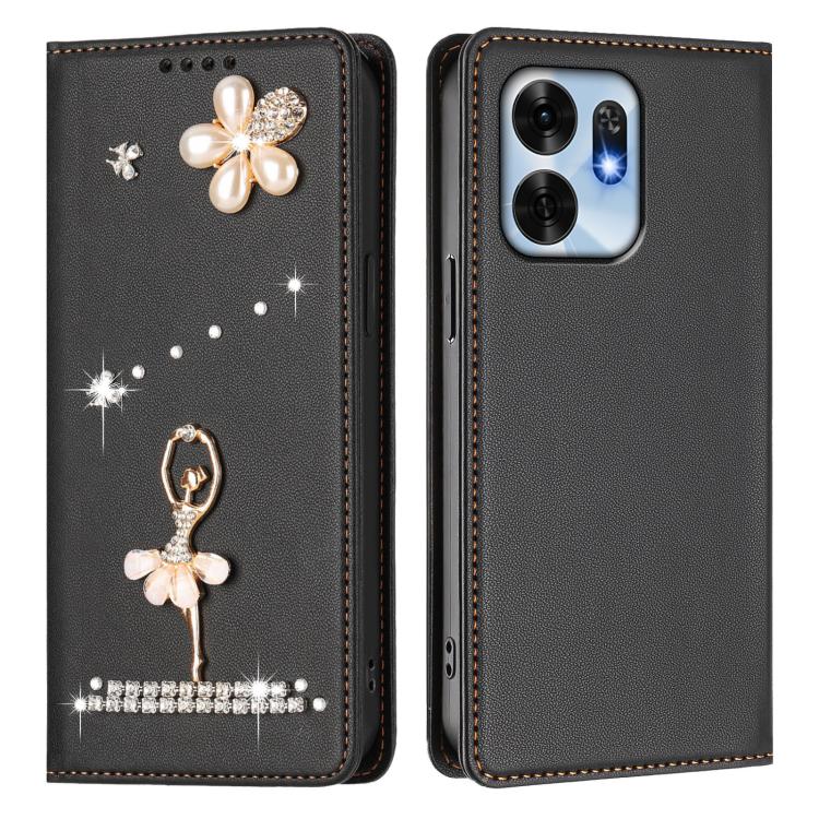 For Honor Play 60A Ballet Girl Diamond Studded RFID Vegan Leather Phone Case