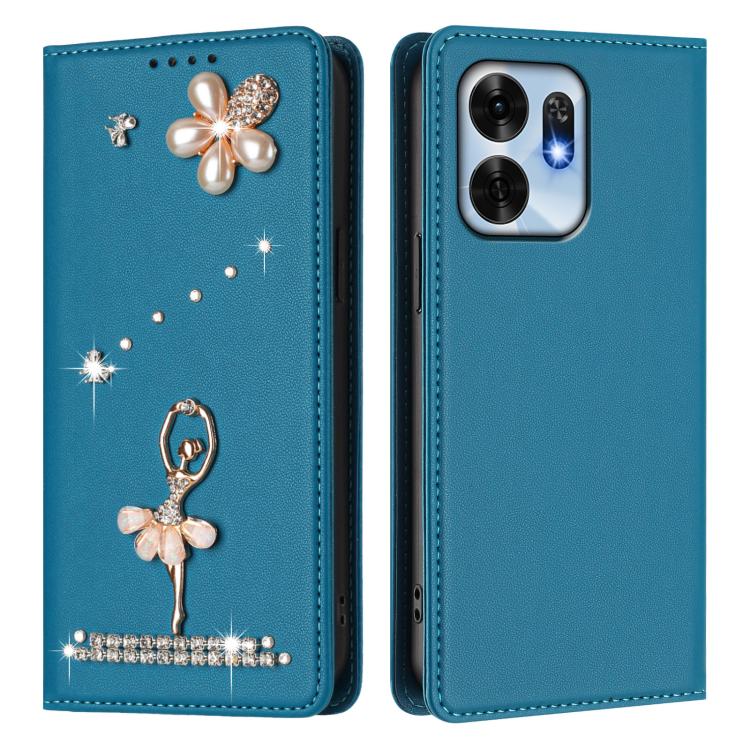 For Honor Play 60A Ballet Girl Diamond Studded RFID Vegan Leather Phone Case