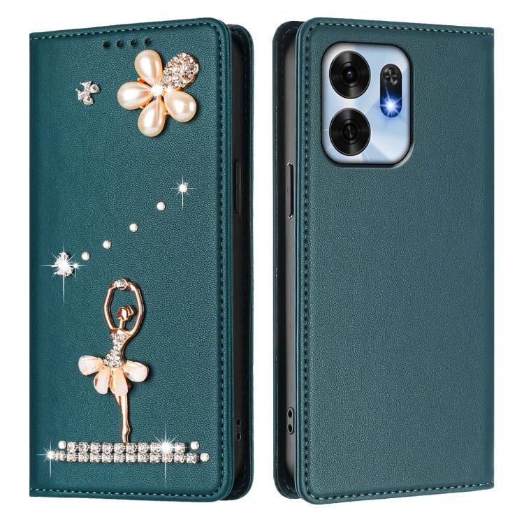 For Honor Play 60A Ballet Girl Diamond Studded RFID Vegan Leather Phone Case