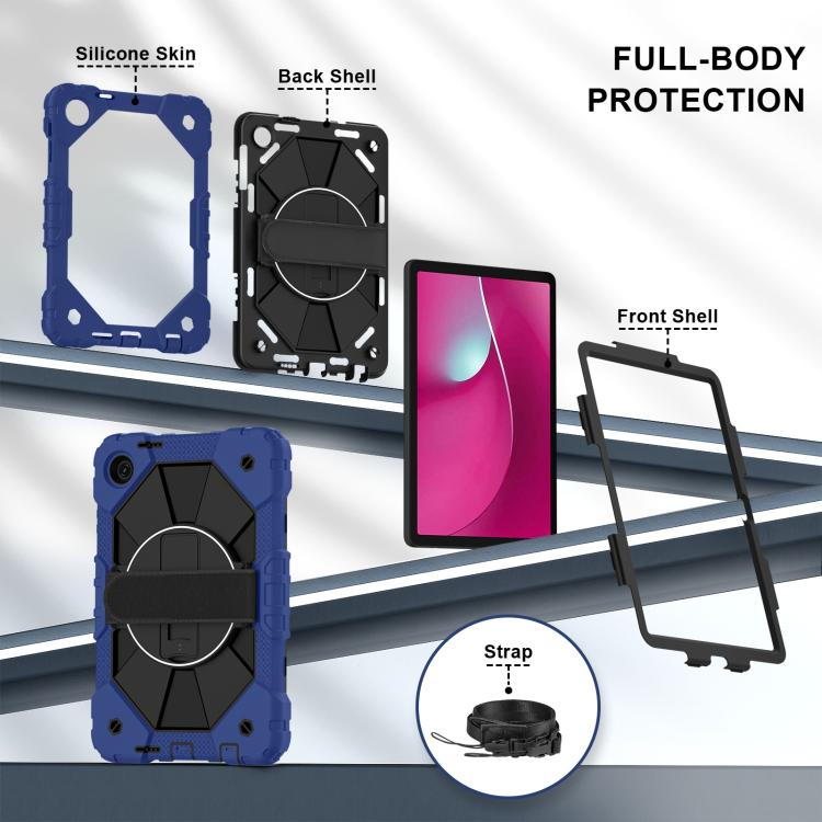 For T-Mobile Revvl Tab 2 2025 Contrast Color Robot Silicone Hybrid PC Tablet Case