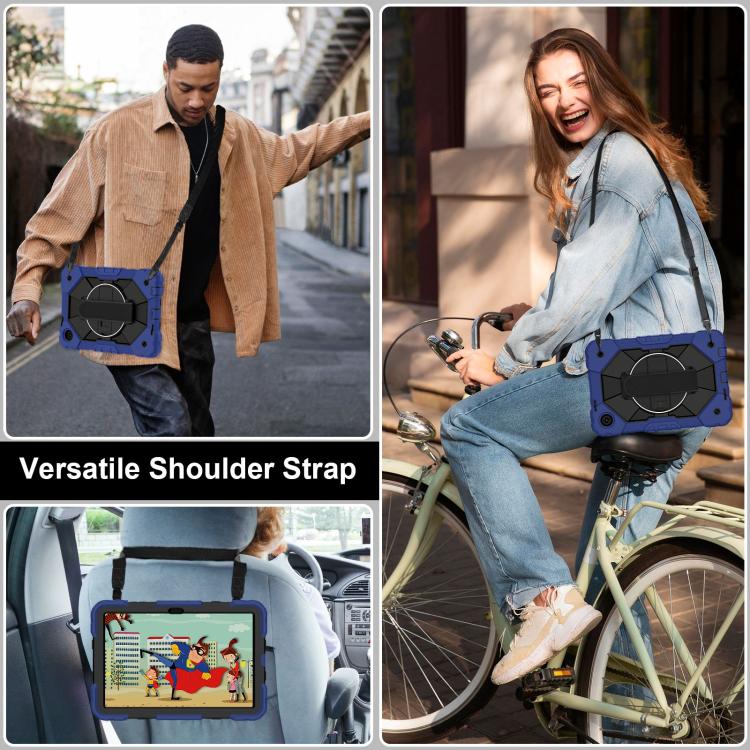 For T-Mobile Revvl Tab 2 2025 Contrast Color Robot Silicone Hybrid PC Tablet Case