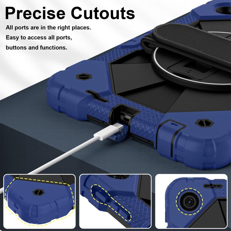 For T-Mobile Revvl Tab 2 2025 Contrast Color Robot Silicone Hybrid PC Tablet Case