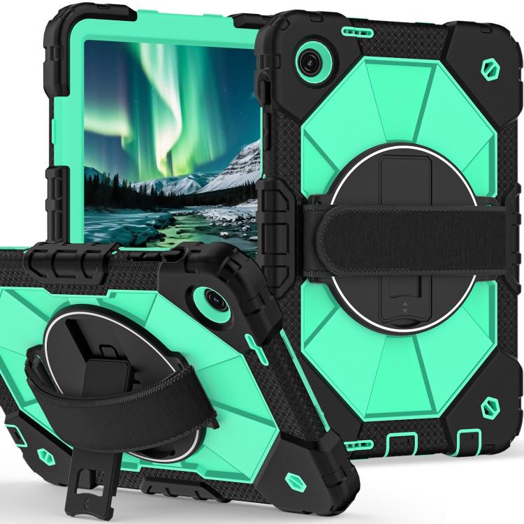 For T-Mobile Revvl Tab 2 2025 Contrast Color Robot Silicone Hybrid PC Tablet Case