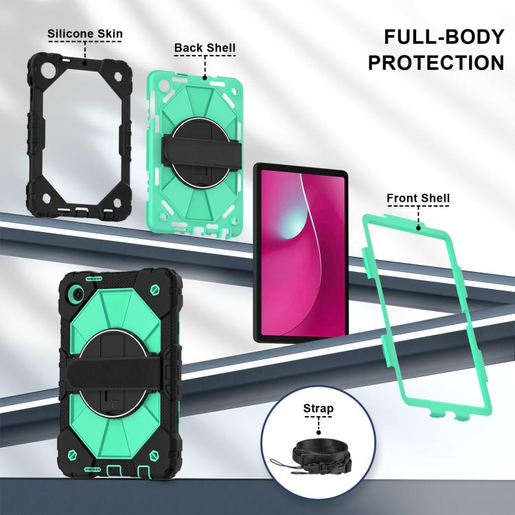 For T-Mobile Revvl Tab 2 2025 Contrast Color Robot Silicone Hybrid PC Tablet Case