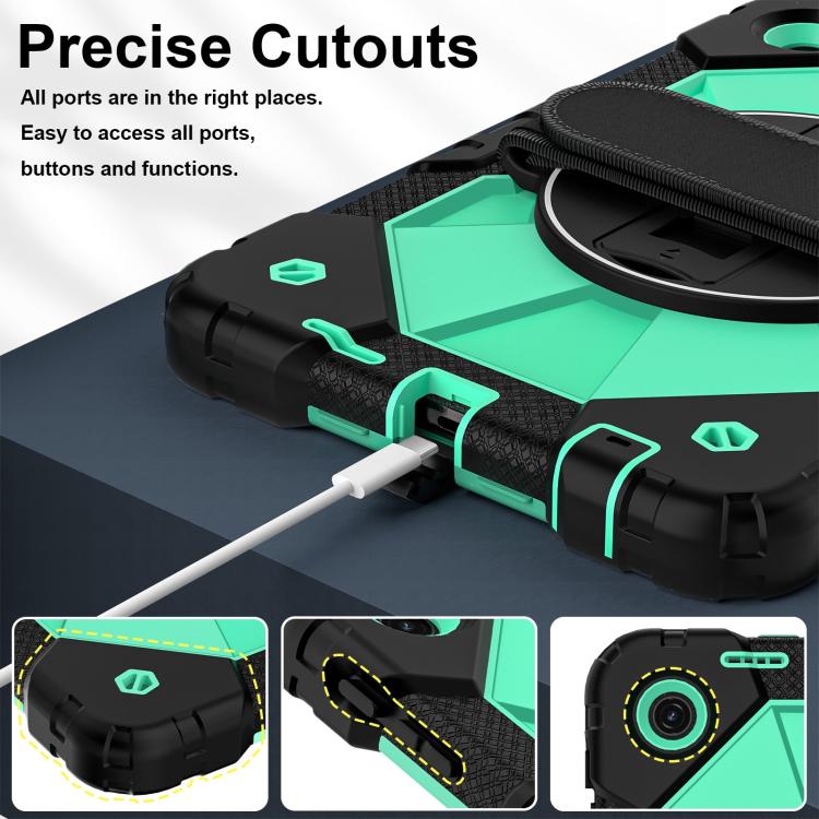 For T-Mobile Revvl Tab 2 2025 Contrast Color Robot Silicone Hybrid PC Tablet Case
