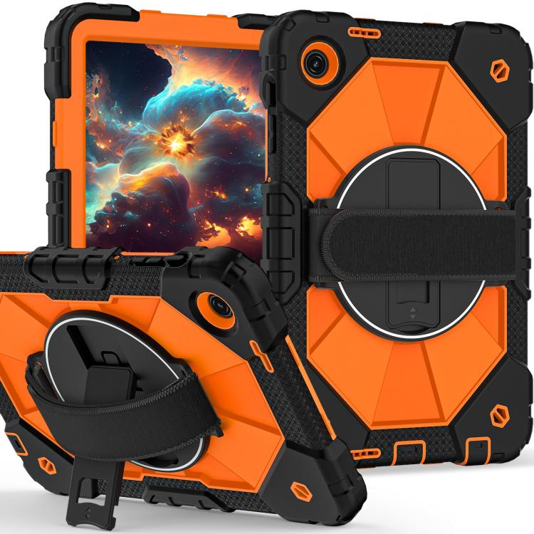 For T-Mobile Revvl Tab 2 2025 Contrast Color Robot Silicone Hybrid PC Tablet Case
