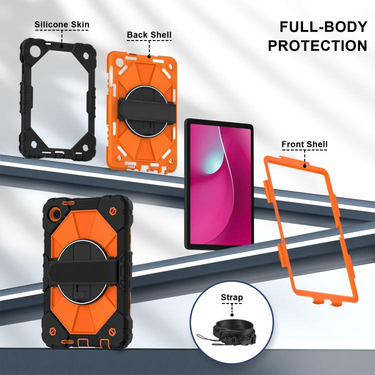 For T-Mobile Revvl Tab 2 2025 Contrast Color Robot Silicone Hybrid PC Tablet Case