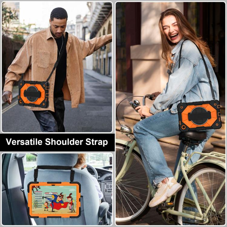 For T-Mobile Revvl Tab 2 2025 Contrast Color Robot Silicone Hybrid PC Tablet Case