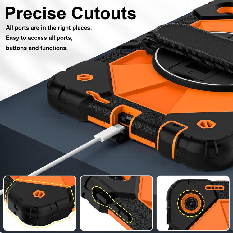 For T-Mobile Revvl Tab 2 2025 Contrast Color Robot Silicone Hybrid PC Tablet Case