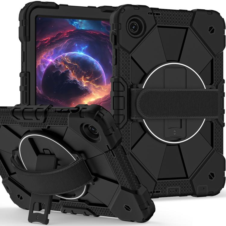 For T-Mobile Revvl Tab 2 2025 Contrast Color Robot Silicone Hybrid PC Tablet Case
