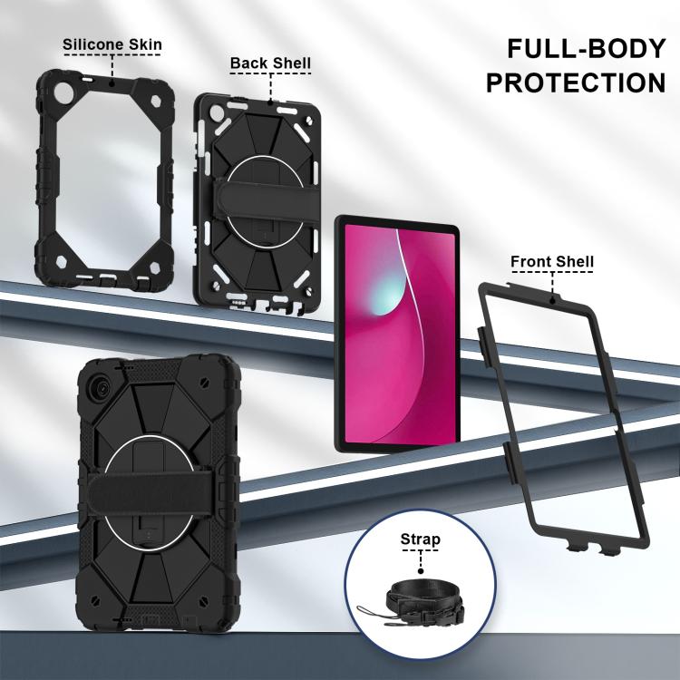 For T-Mobile Revvl Tab 2 2025 Contrast Color Robot Silicone Hybrid PC Tablet Case