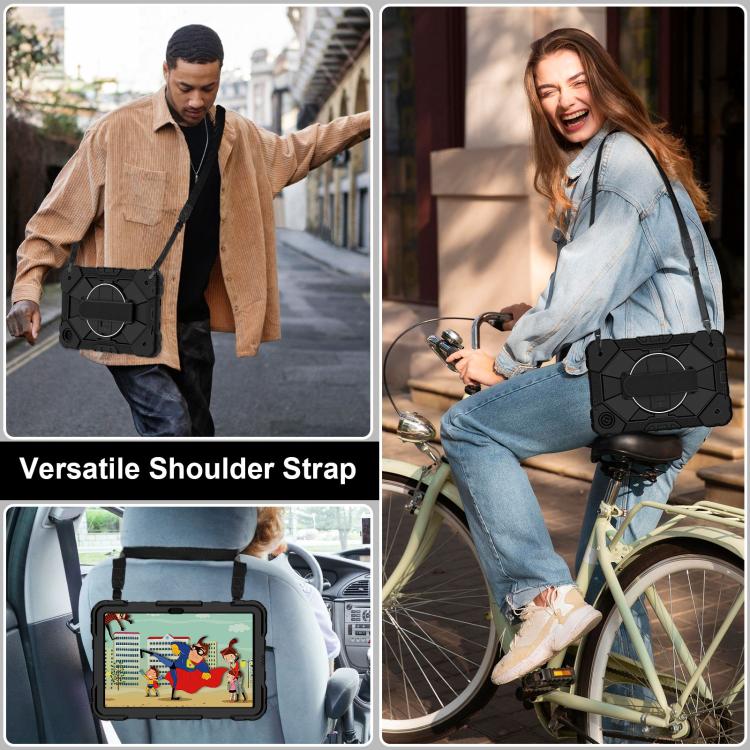 For T-Mobile Revvl Tab 2 2025 Contrast Color Robot Silicone Hybrid PC Tablet Case