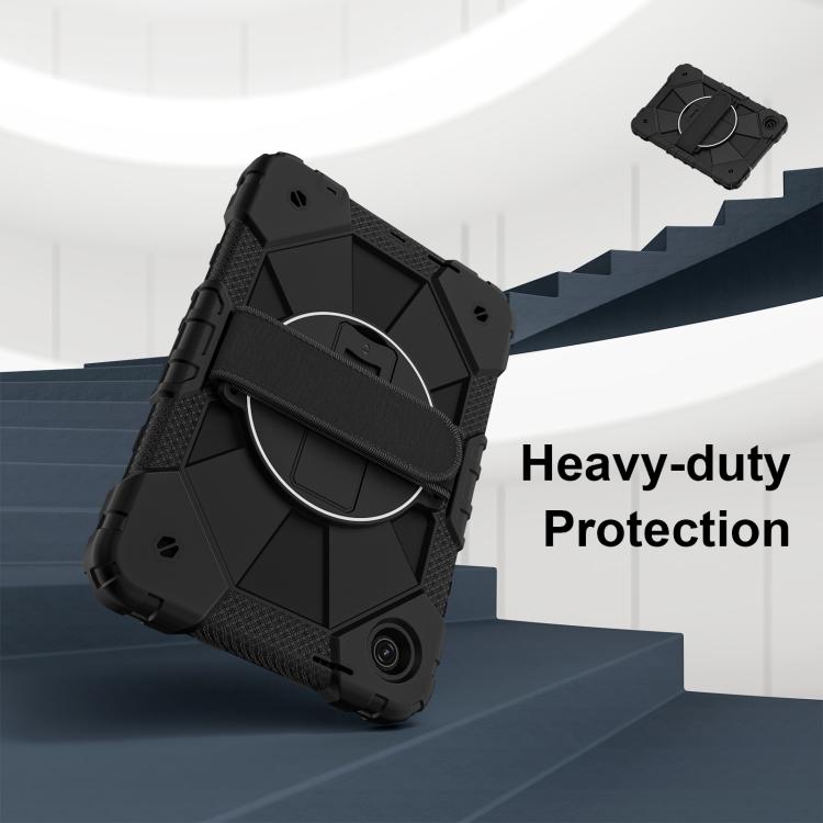For T-Mobile Revvl Tab 2 2025 Contrast Color Robot Silicone Hybrid PC Tablet Case