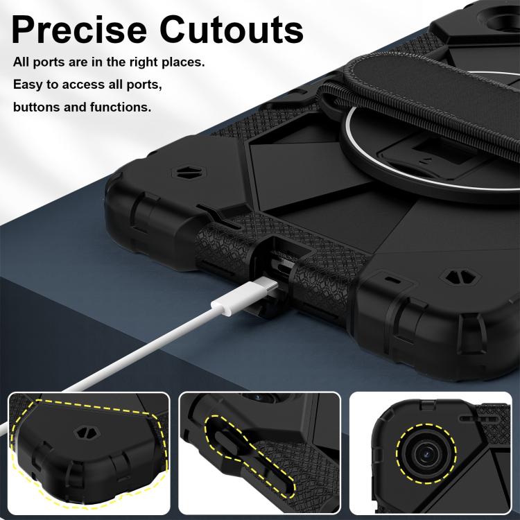 For T-Mobile Revvl Tab 2 2025 Contrast Color Robot Silicone Hybrid PC Tablet Case